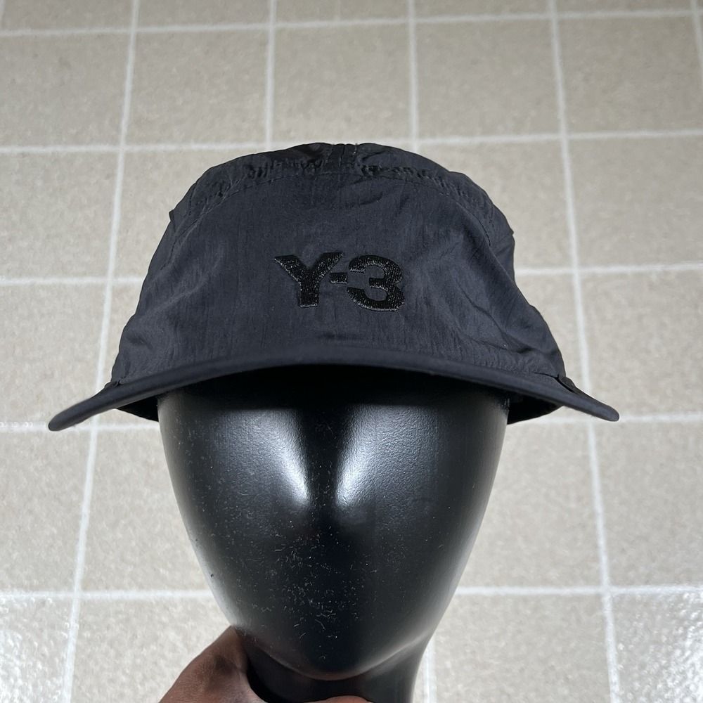 Y-3 Black Buckle-Back Nylon Cap with Embroidered Logo